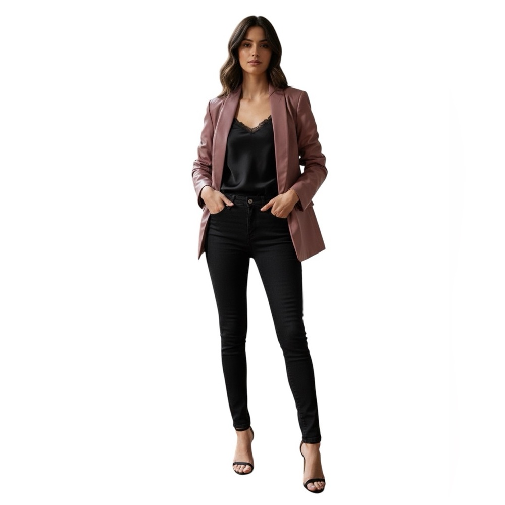 NWT Wildfang Womens ‘The Empower’ Vegan Leather Blazer Jacket in Rose